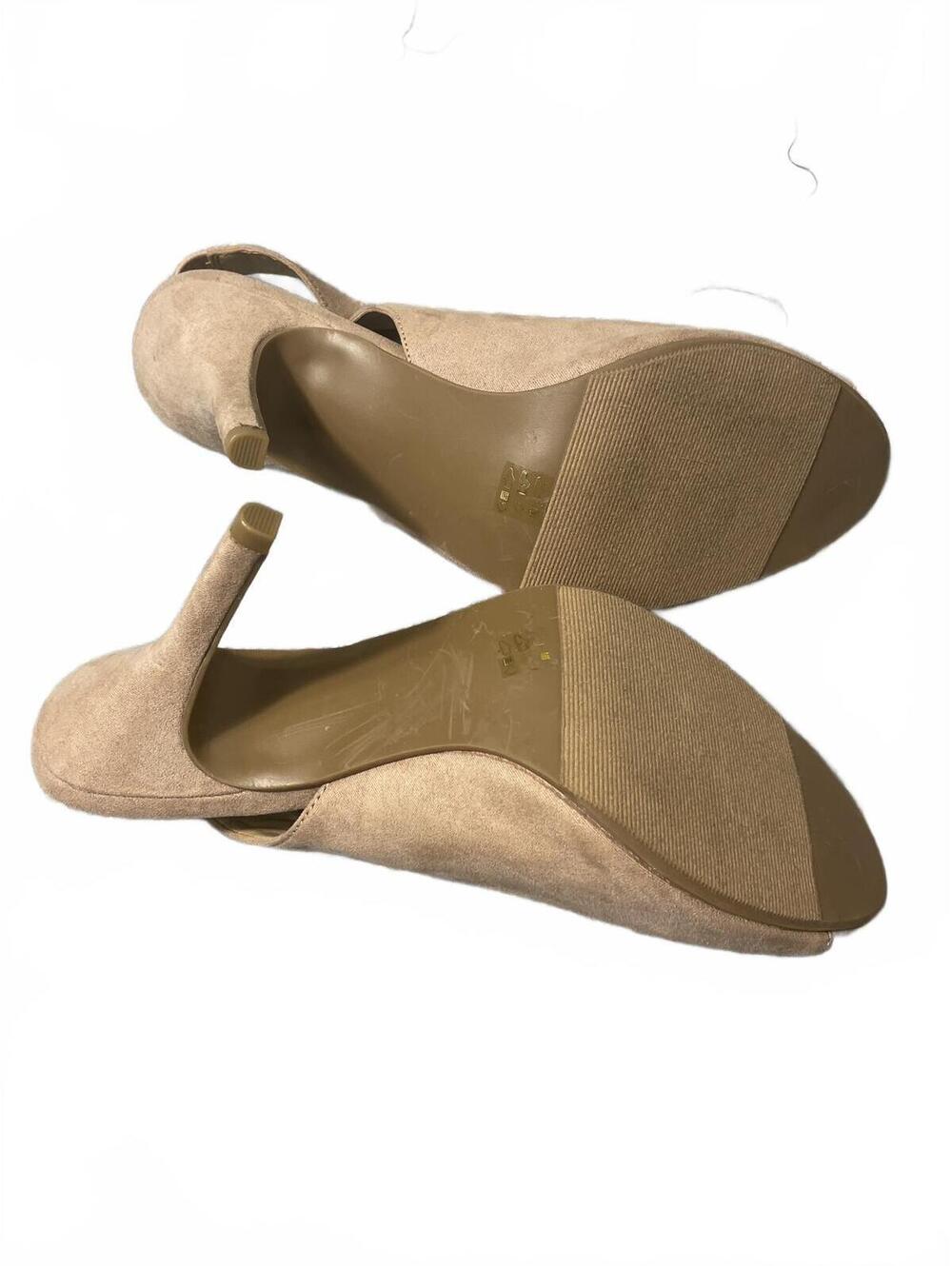 Chinese Laundry Womens Suede Peep Heels Size 8.5 Wedding Beige Tan Sexy Boho - Picture 3 of 6